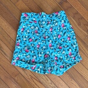 Laura Byrnes pug Blue High-Waisted lemonade pinup Shorts